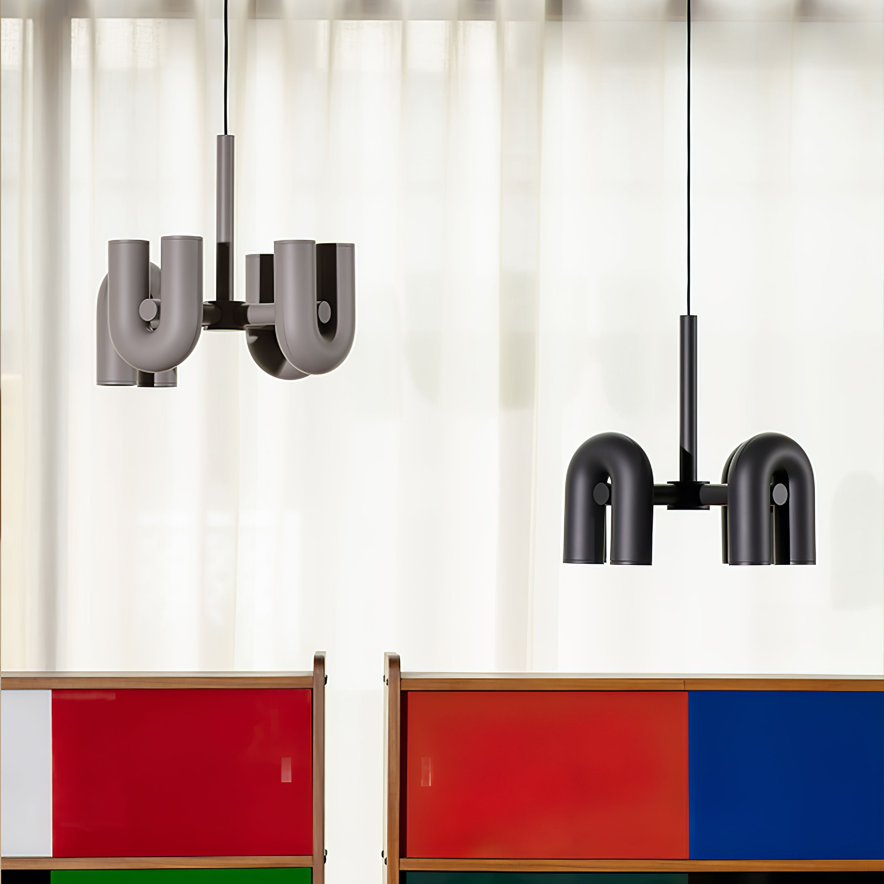 Contemporary Cirkus Chandelier – Sculptural U-Shaped Ceiling Light