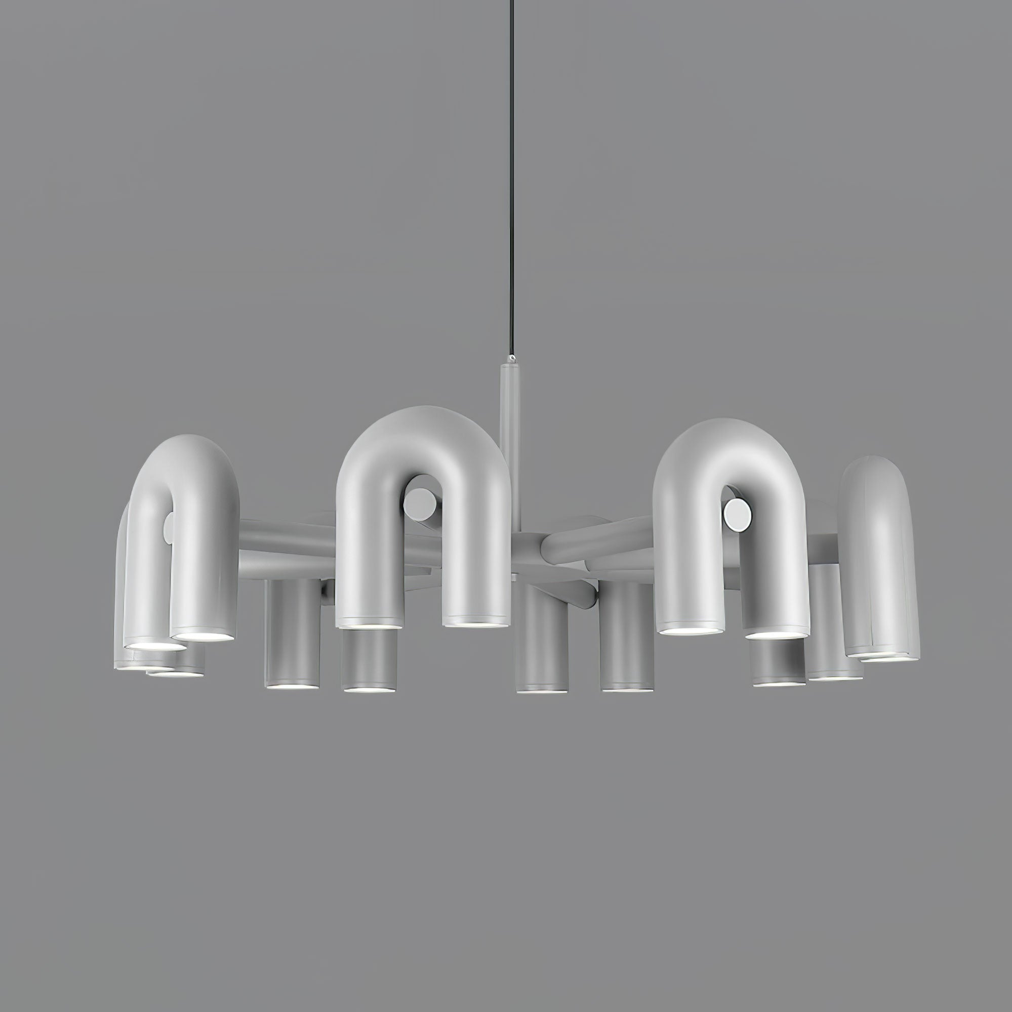 Contemporary Cirkus Chandelier – Sculptural U-Shaped Ceiling Light