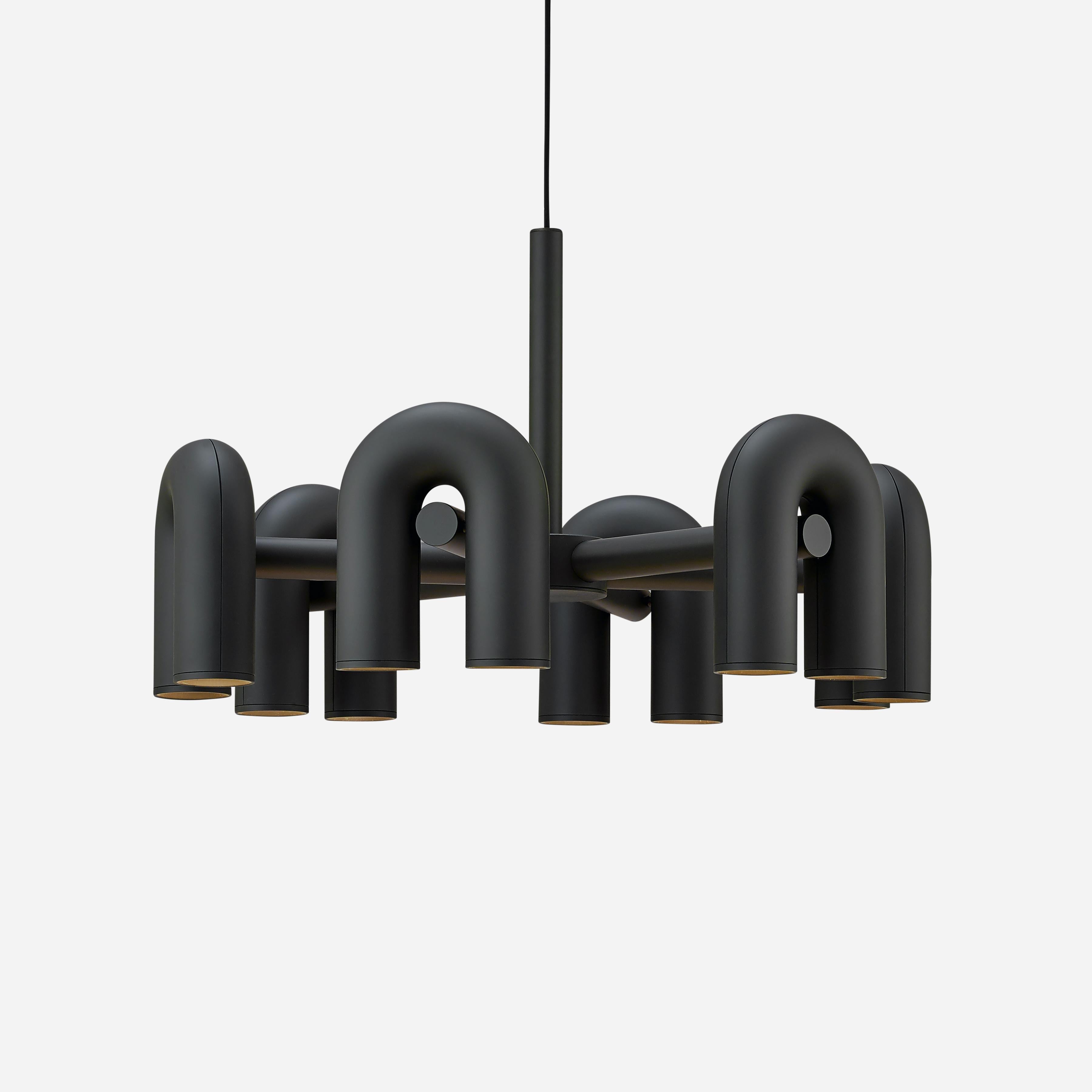 Contemporary Cirkus Chandelier – Sculptural U-Shaped Ceiling Light