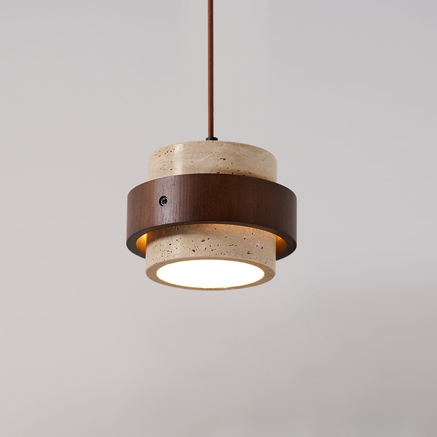 Contemporary Pendant Light Fixture – Travertine Stone Finish