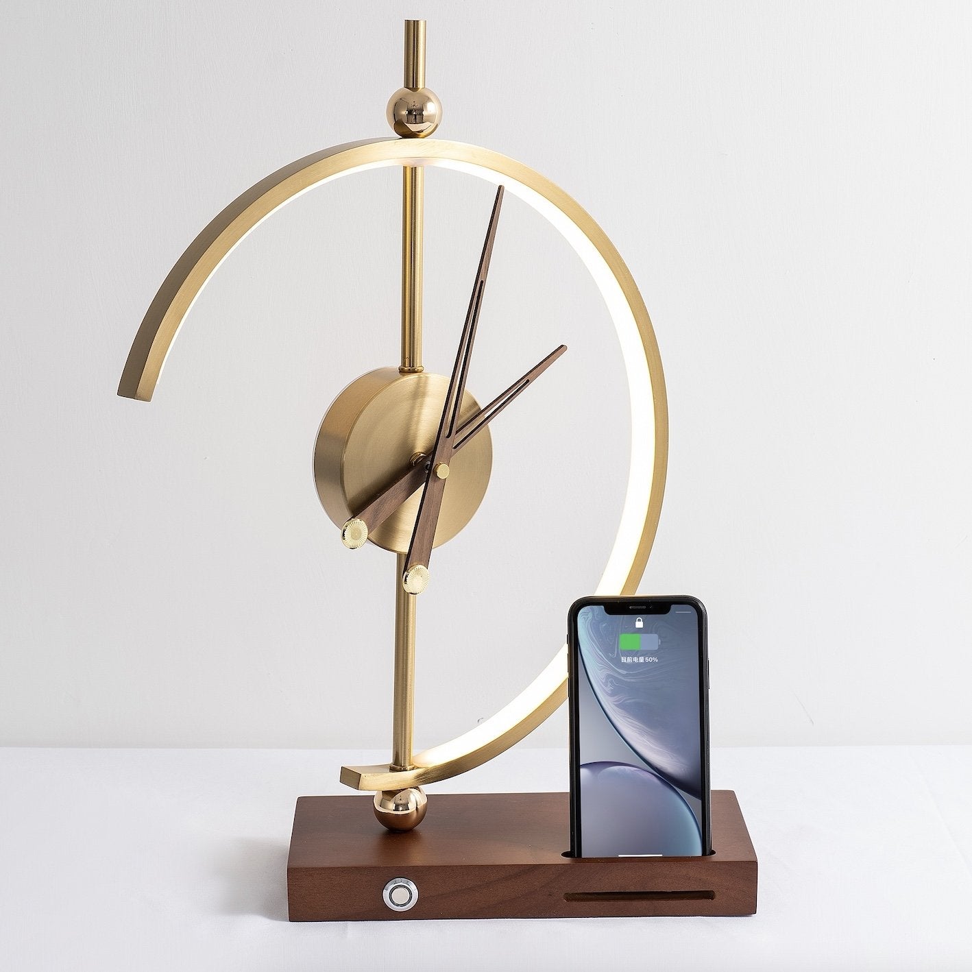 Modern Lamp with Clock & USB Charger