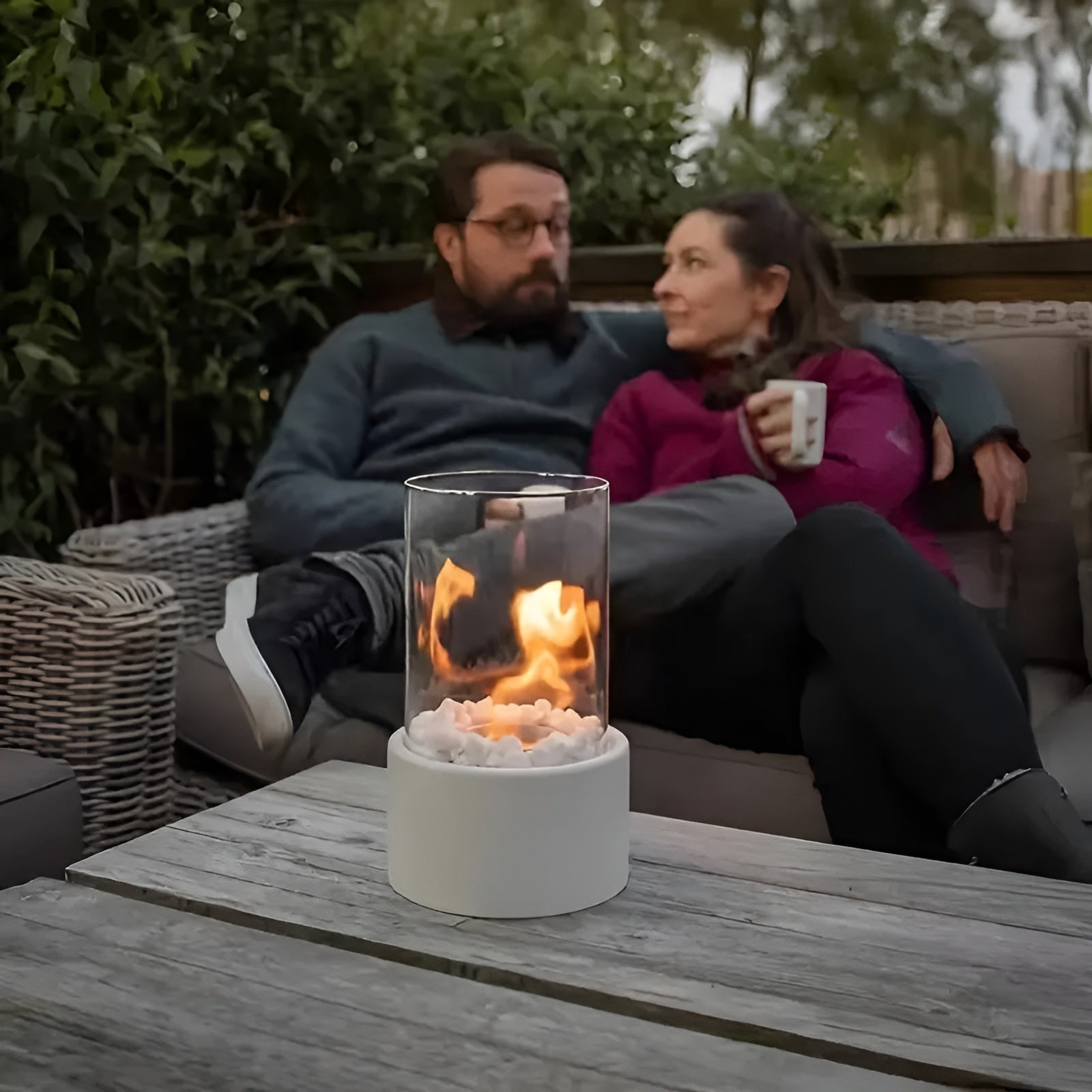 Modern Mini Tabletop Fireplace | Portable