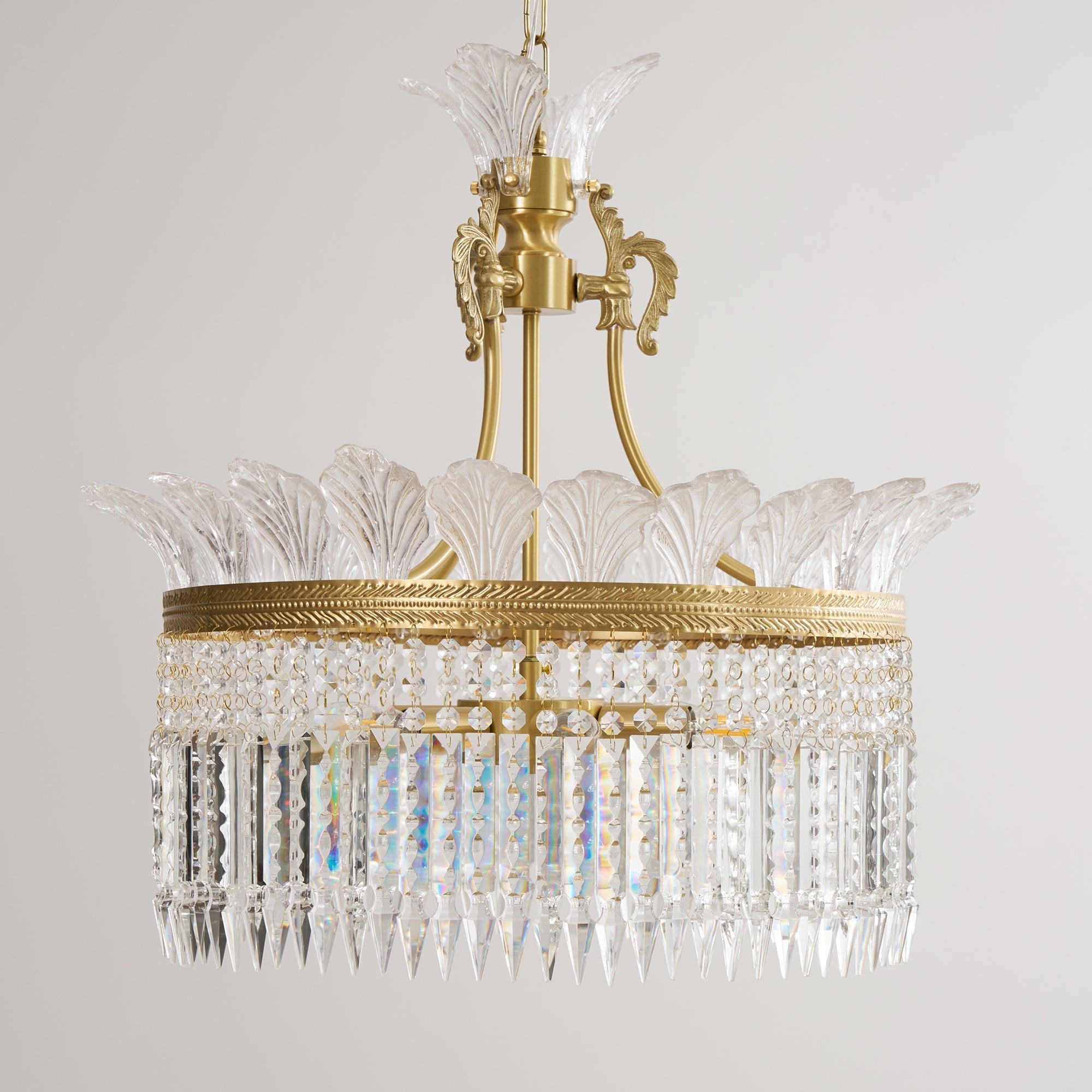 Brass Frame Crystal Chandelier – Timeless Decorative Lighting