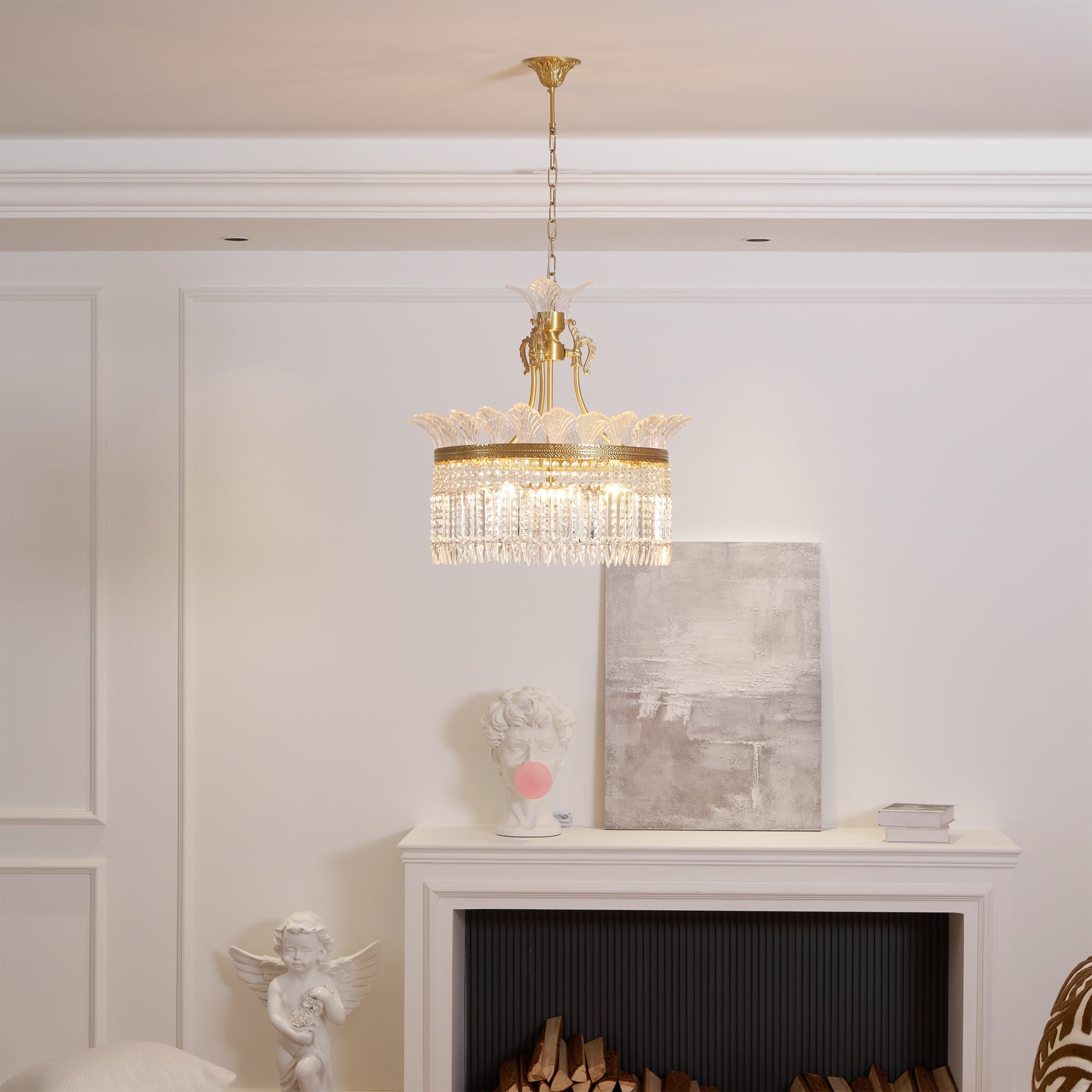 Brass Frame Crystal Chandelier – Timeless Decorative Lighting