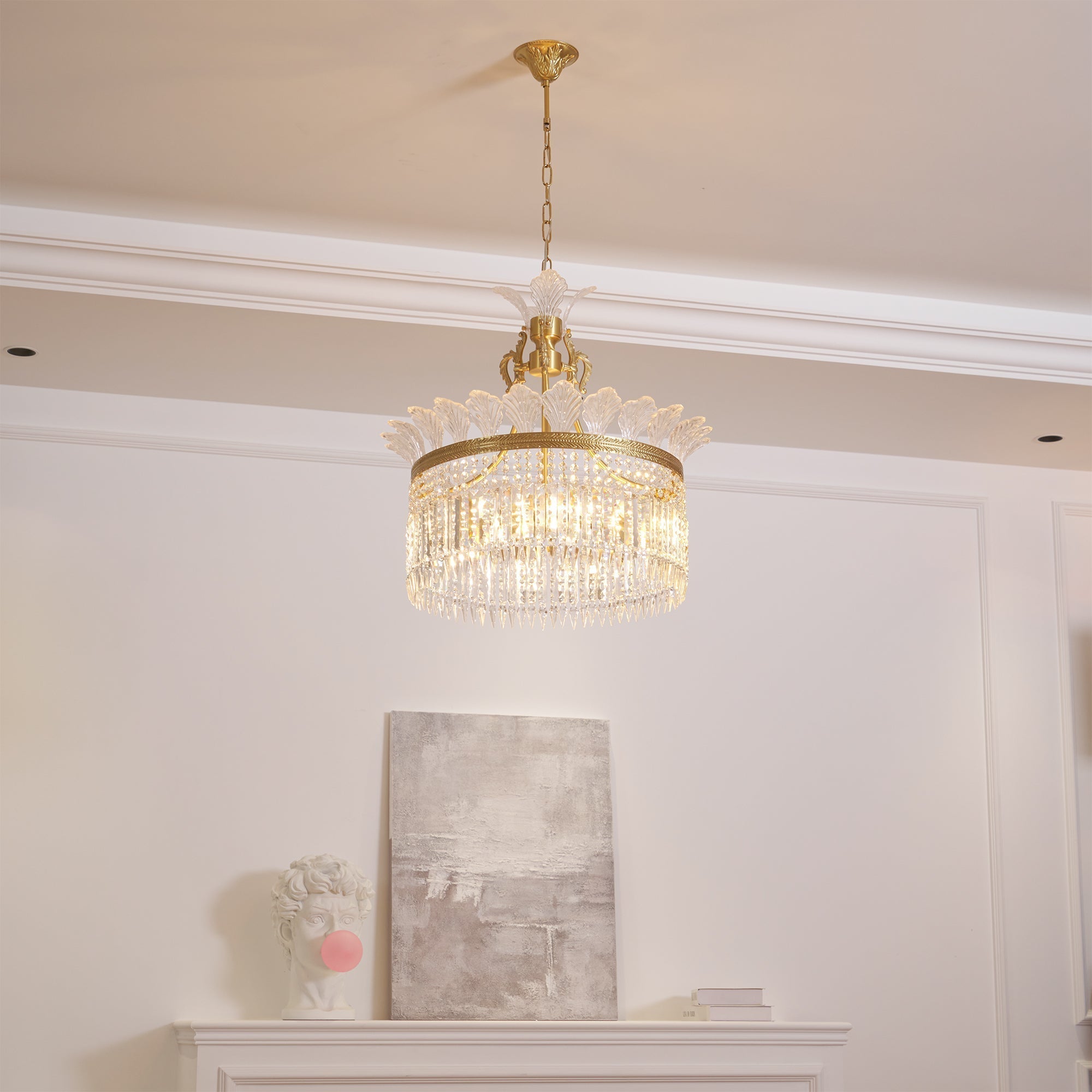 Brass Frame Crystal Chandelier – Timeless Decorative Lighting