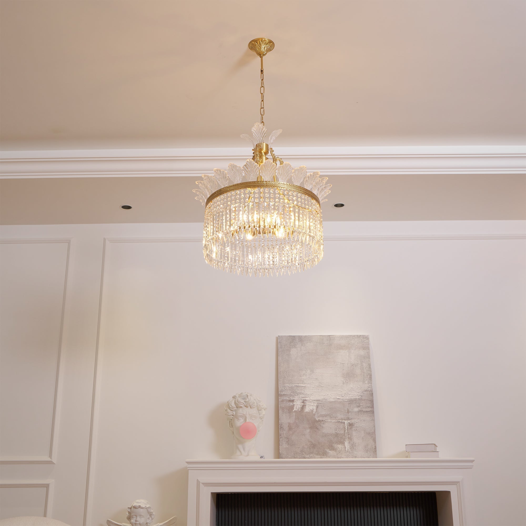 Brass Frame Crystal Chandelier – Timeless Decorative Lighting