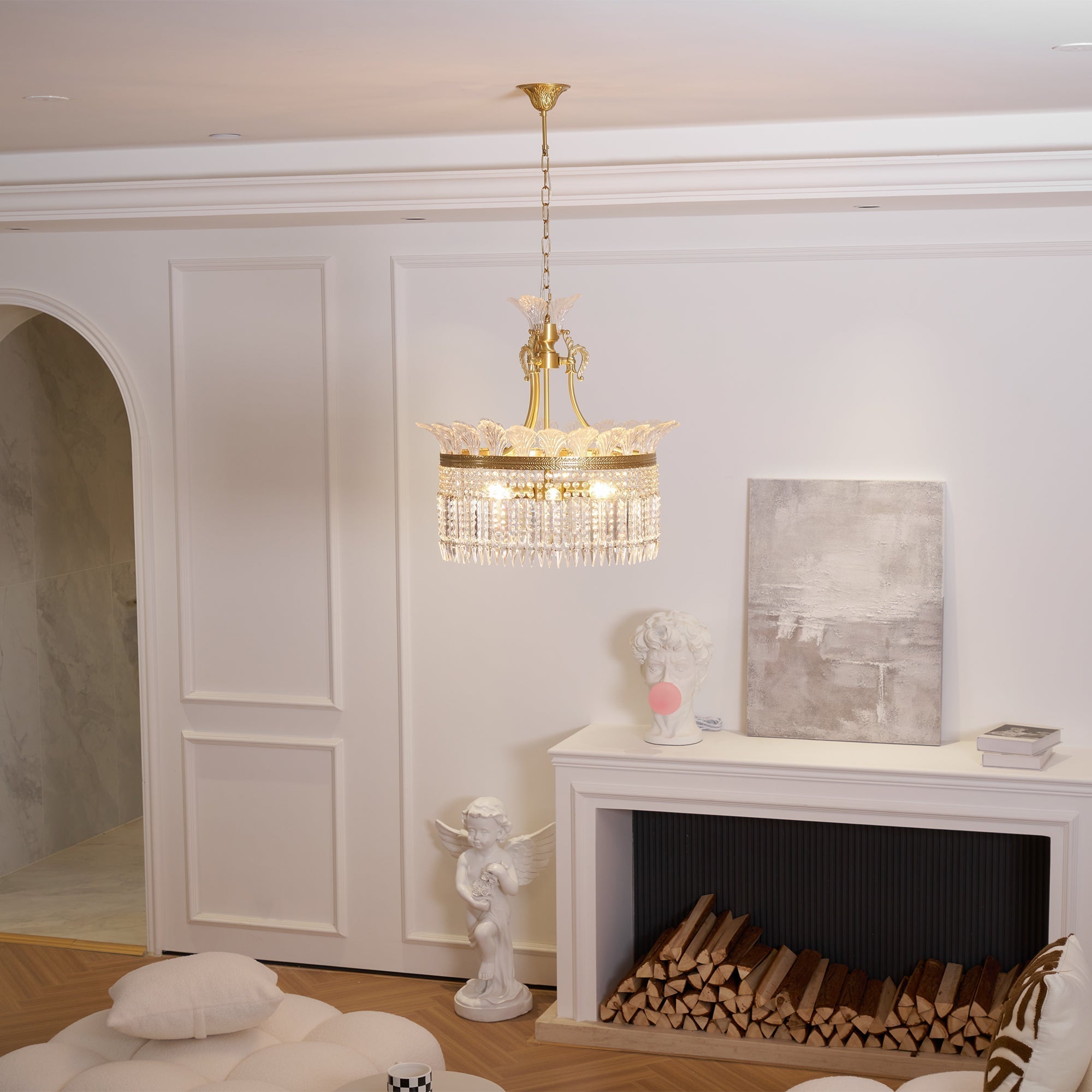 Brass Frame Crystal Chandelier – Timeless Decorative Lighting