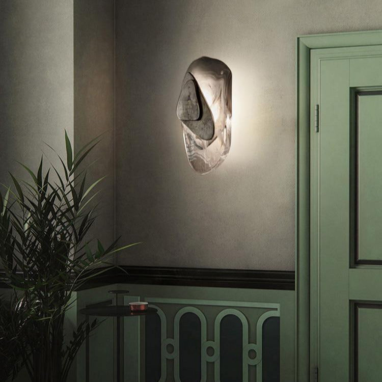Artistic Glass Wall Sconce – Fluid Design LED Lamp