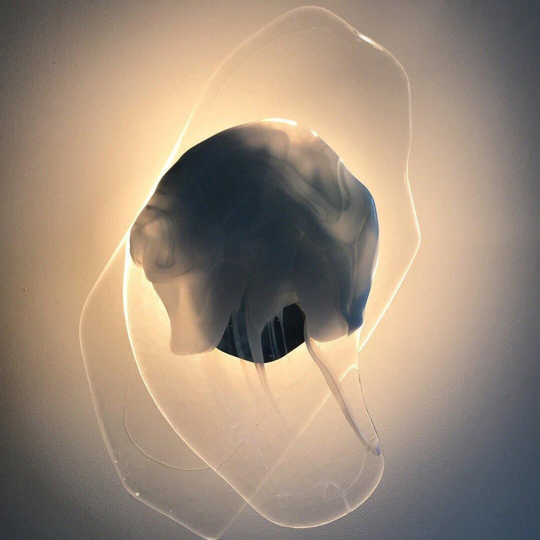 Artistic Glass Wall Sconce – Fluid Design LED Lamp
