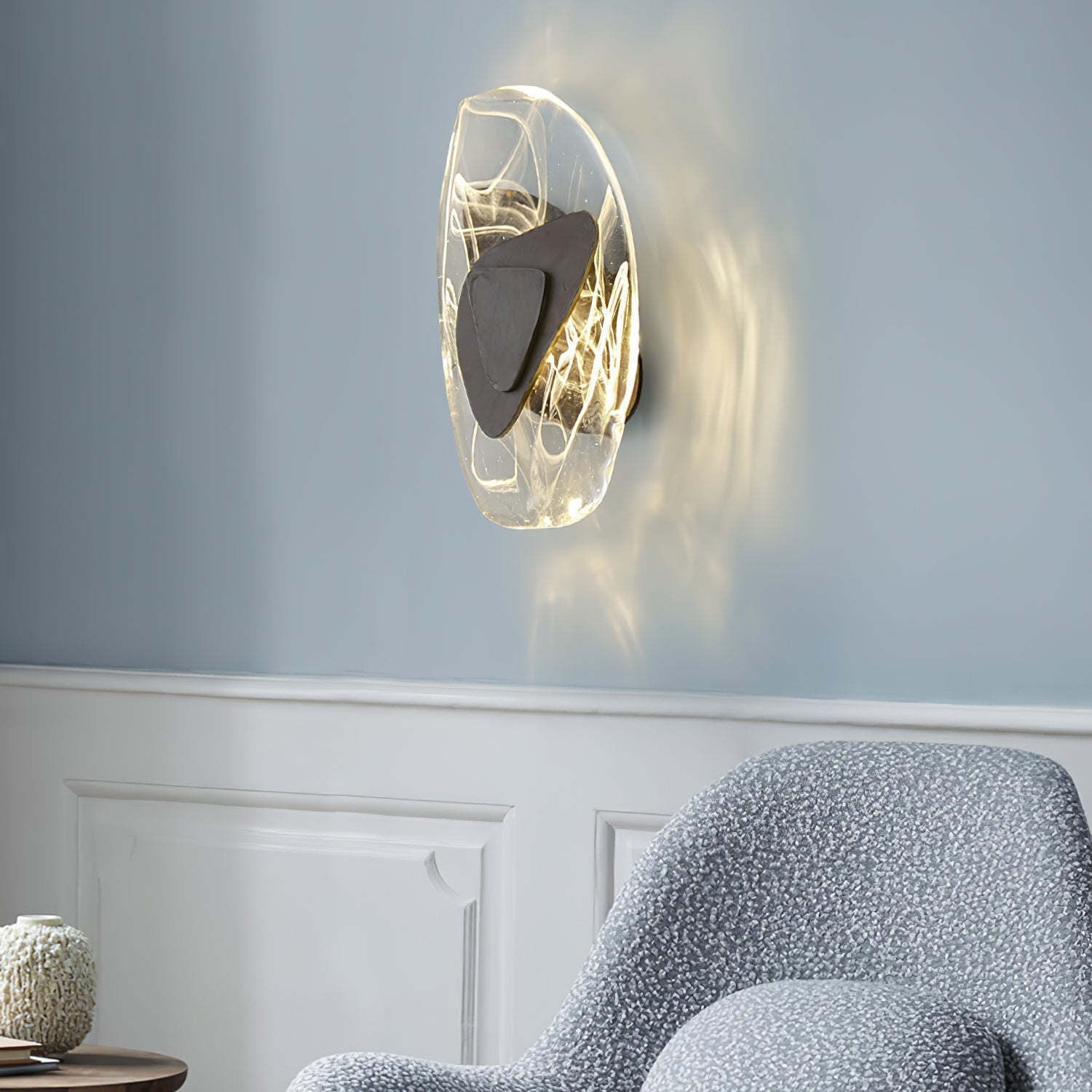 Artistic Glass Wall Sconce – Fluid Design LED Lamp