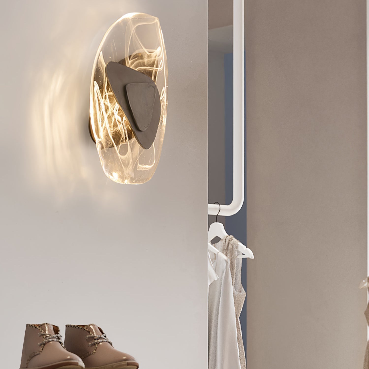 Artistic Glass Wall Sconce – Fluid Design LED Lamp