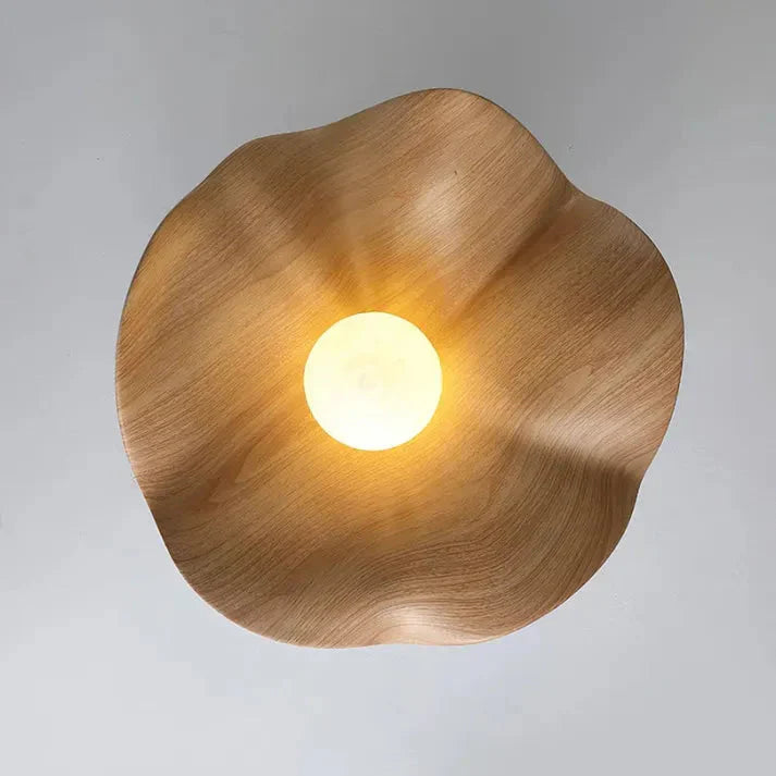 Nordic Lotus Design Ceiling Light | Wooden Resin LED Fixture
