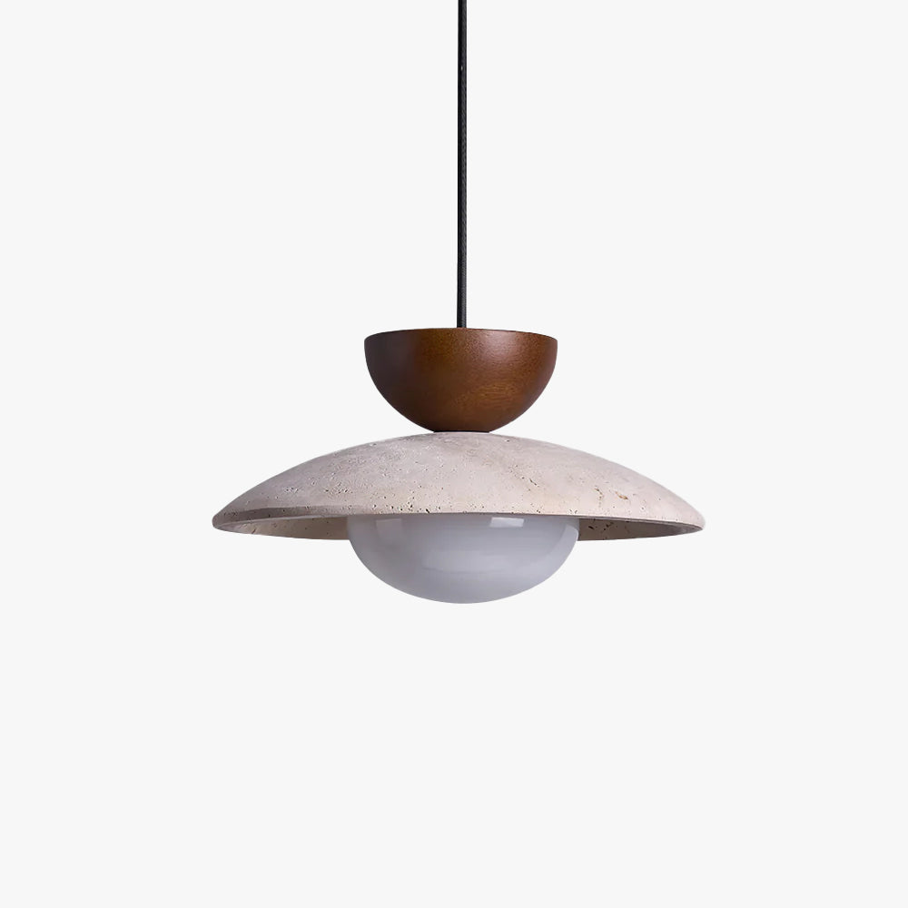 Natural Travertine Stone Pendant Light – Minimalist Ceiling Light