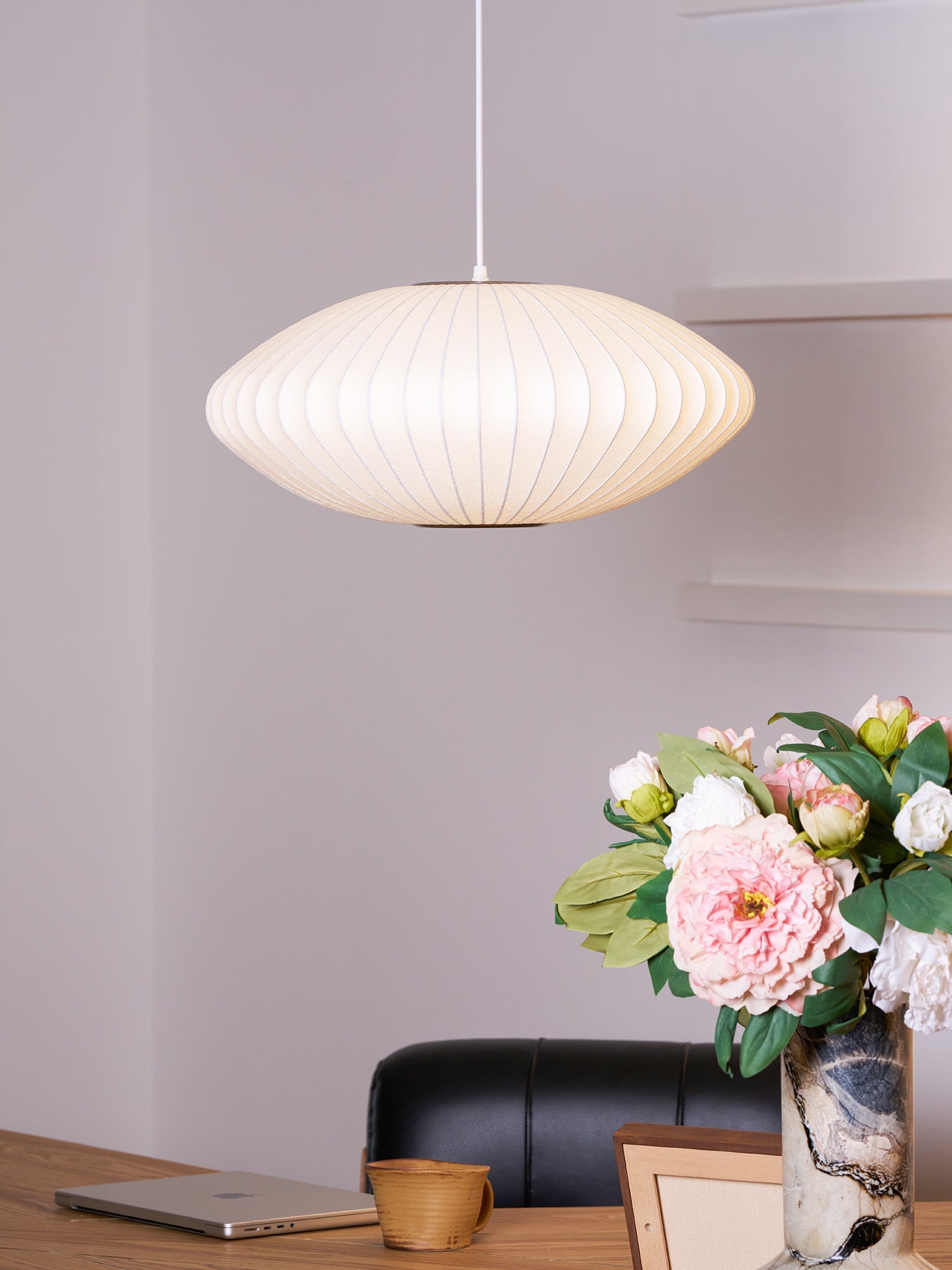 Modern Mulberry Fabric Bubble Chandelier – Hallway Decorative Pendant Lamp