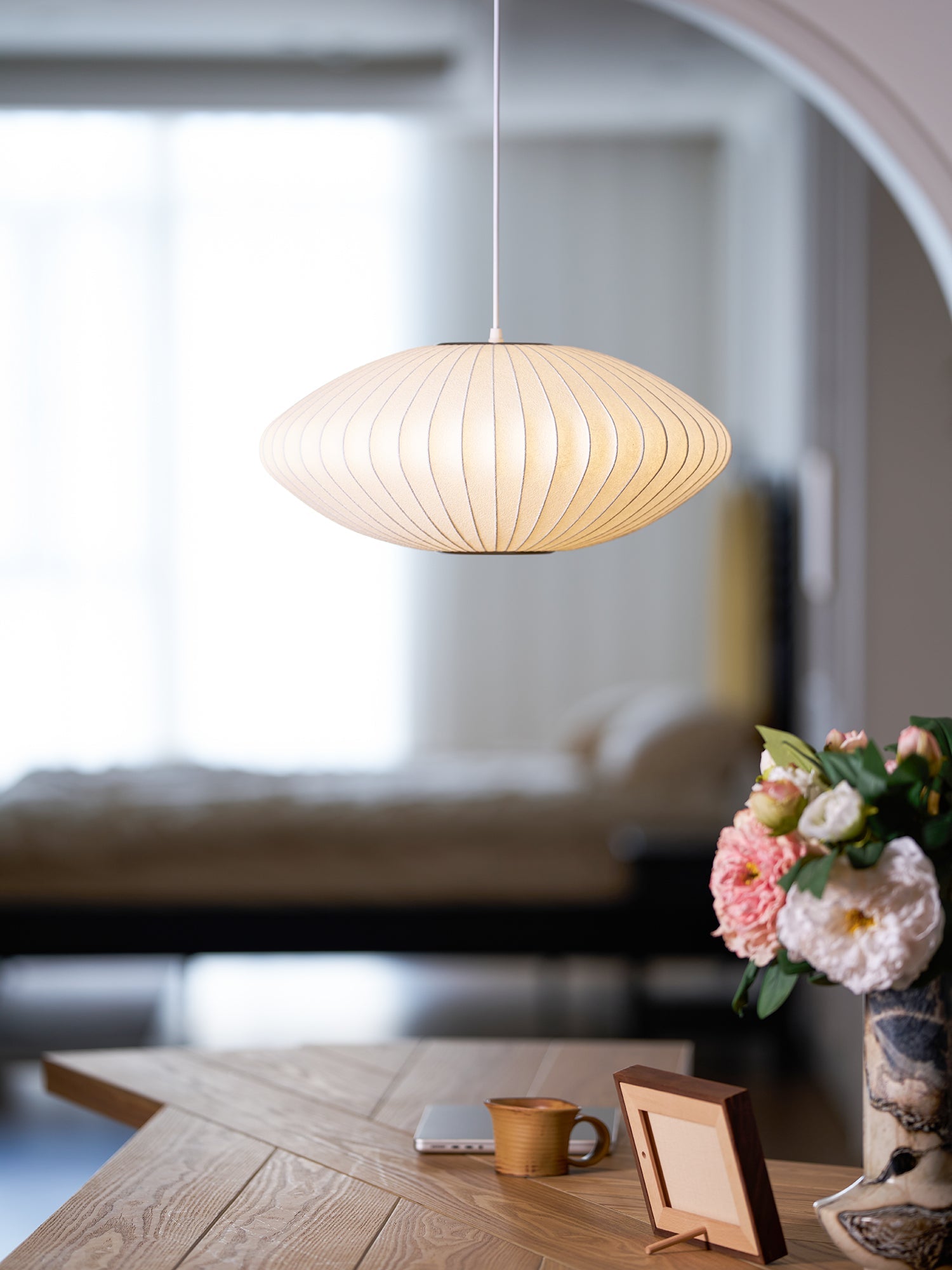 Modern Mulberry Fabric Bubble Chandelier – Hallway Decorative Pendant Lamp