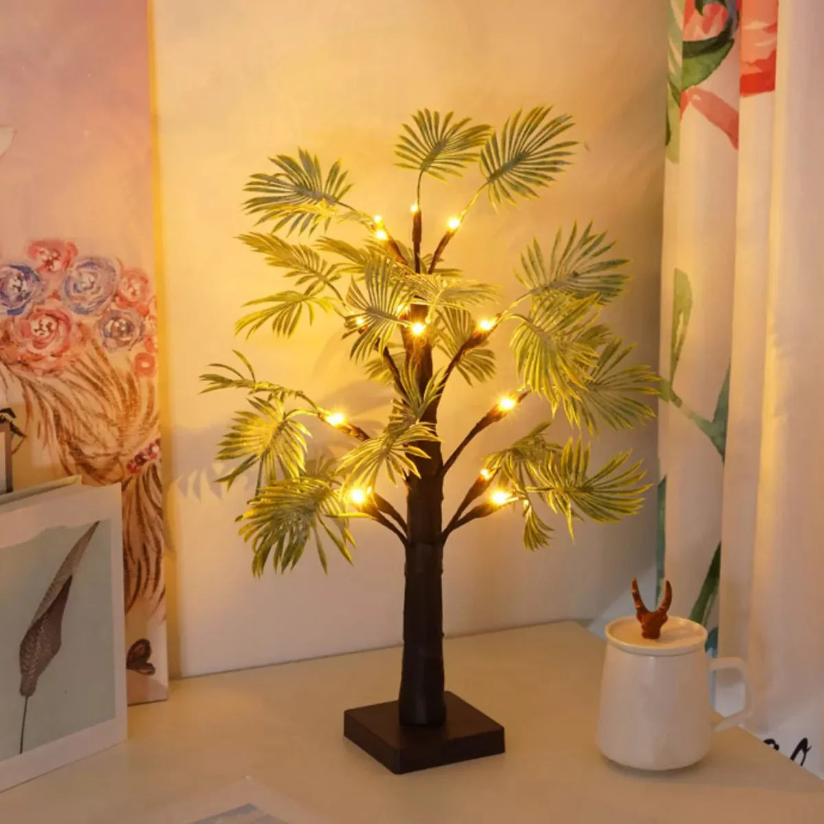 Tropical Palm Leaf LED Table Lights