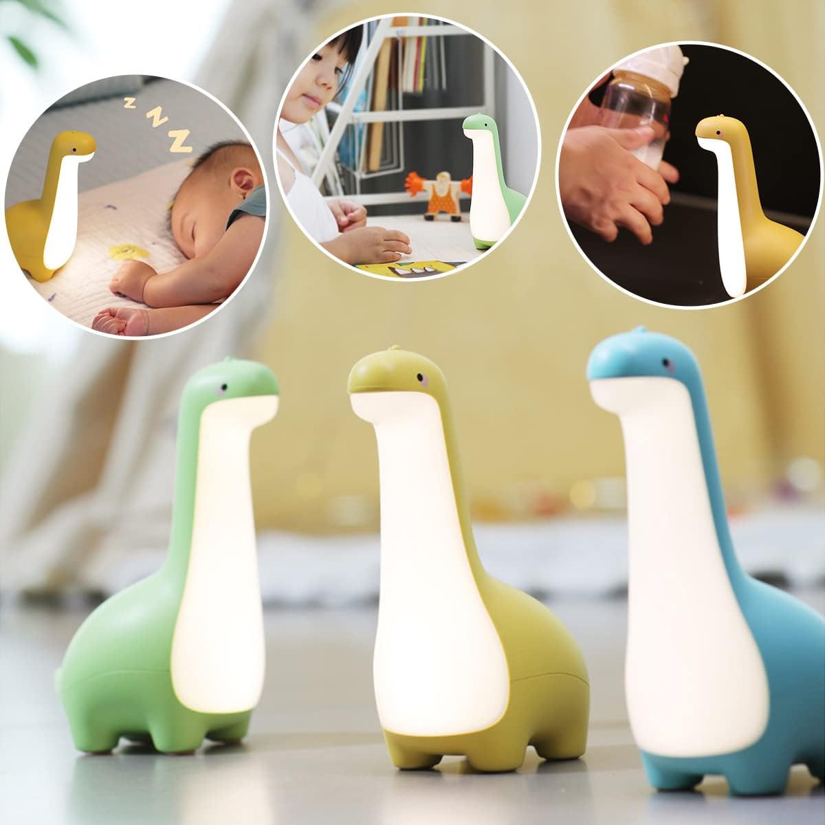 Soft Glow Dinosaur Nightlight – Rechargeable Bedside Light