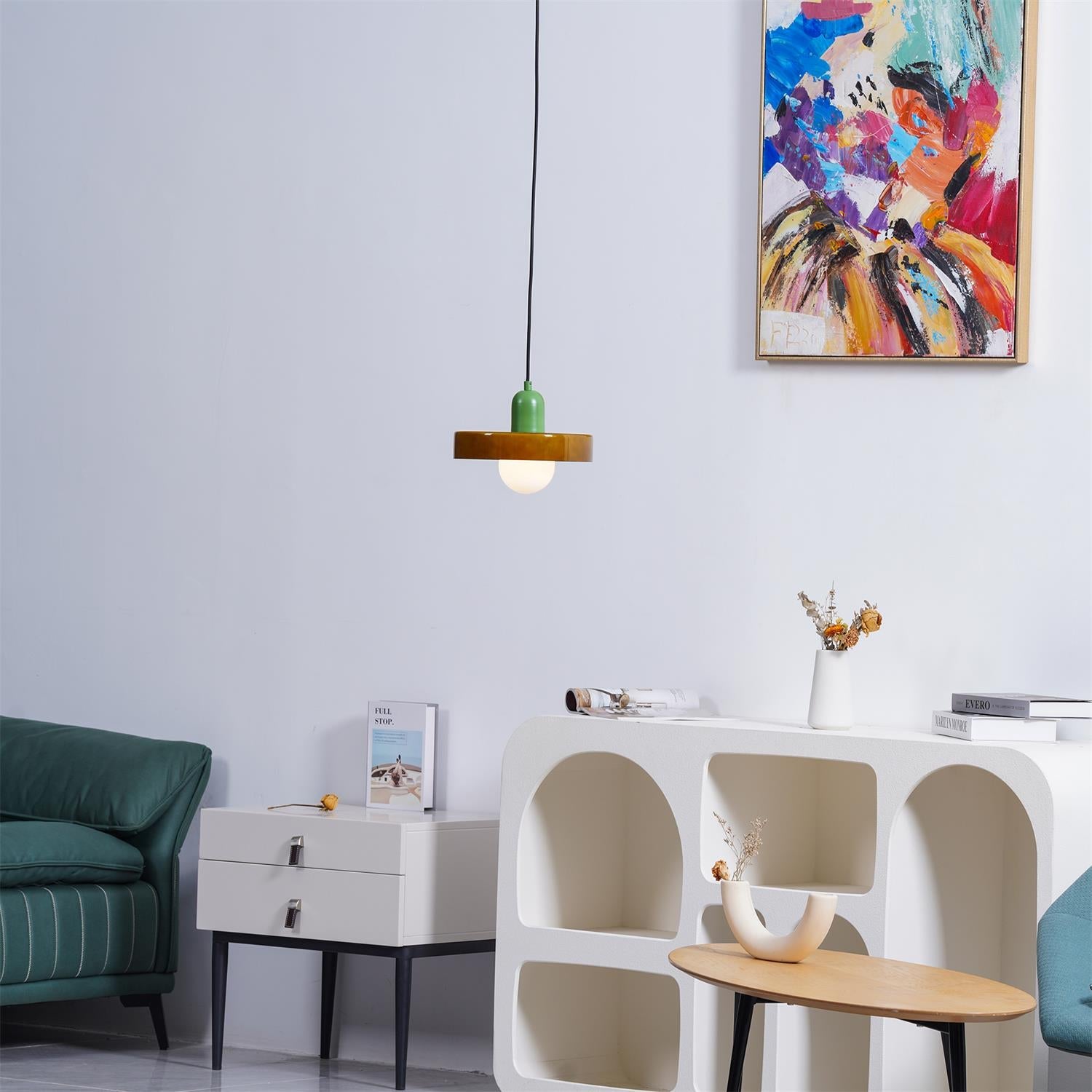 Colourful Disc Orb Plug-in Pendant Light – Lighting Fixture in 6 Colours