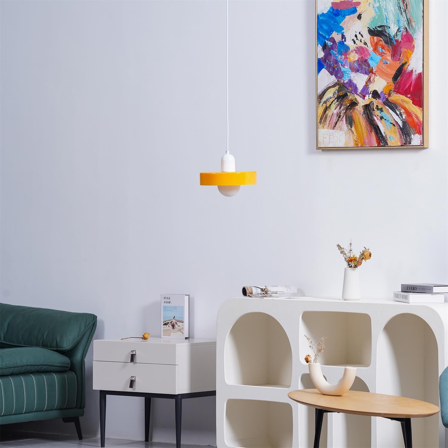 Colourful Disc Orb Plug-in Pendant Light – Lighting Fixture in 6 Colours