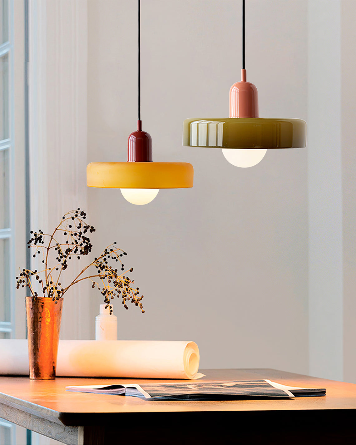 Colourful Disc Orb Plug-in Pendant Light – Lighting Fixture in 6 Colours