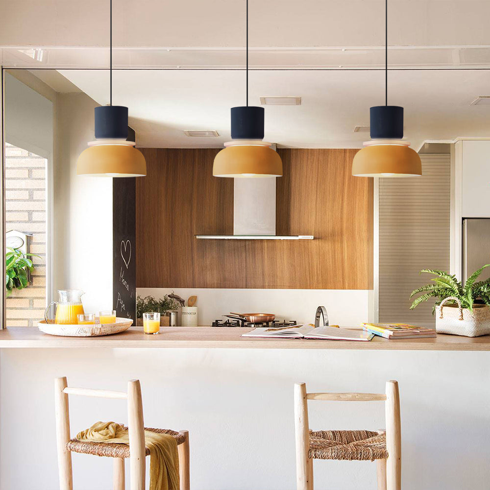 Bowl Shape Pendant Light | Block Colour