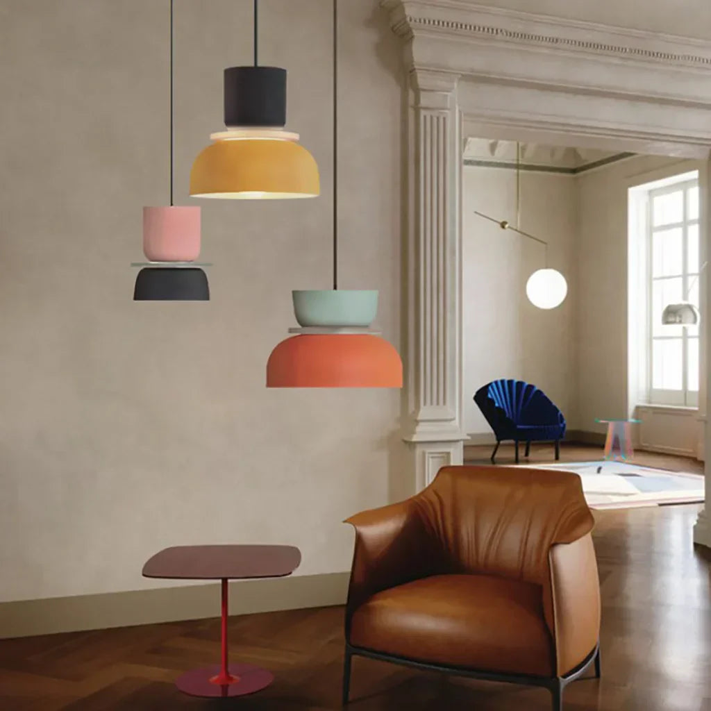 Bowl Shape Pendant Light | Block Colour