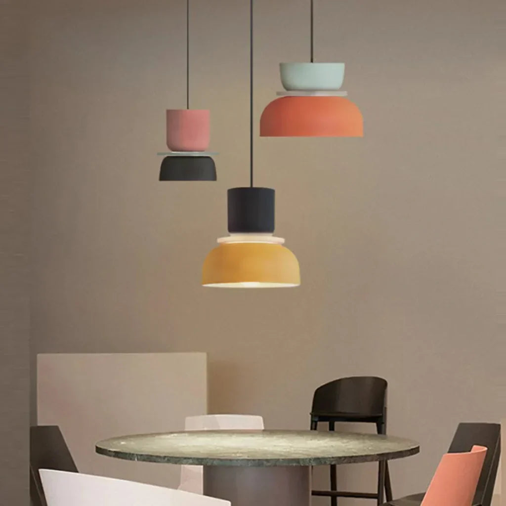 Bowl Shape Pendant Light | Block Colour