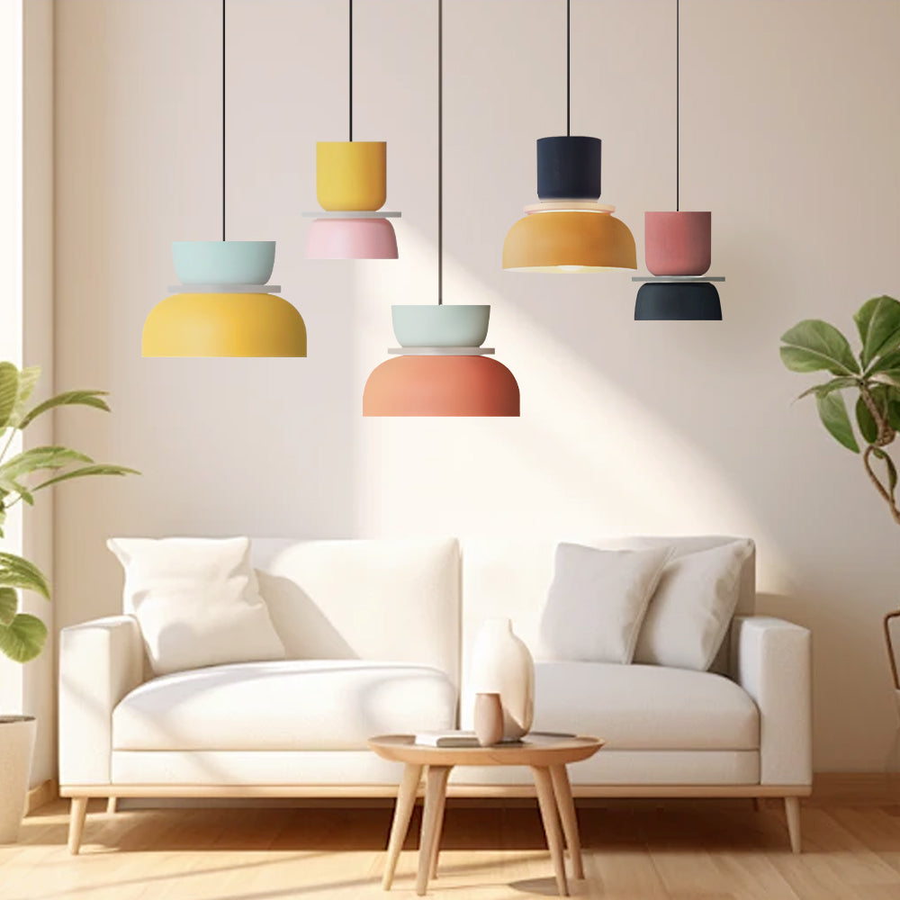 Bowl Shape Pendant Light | Block Colour