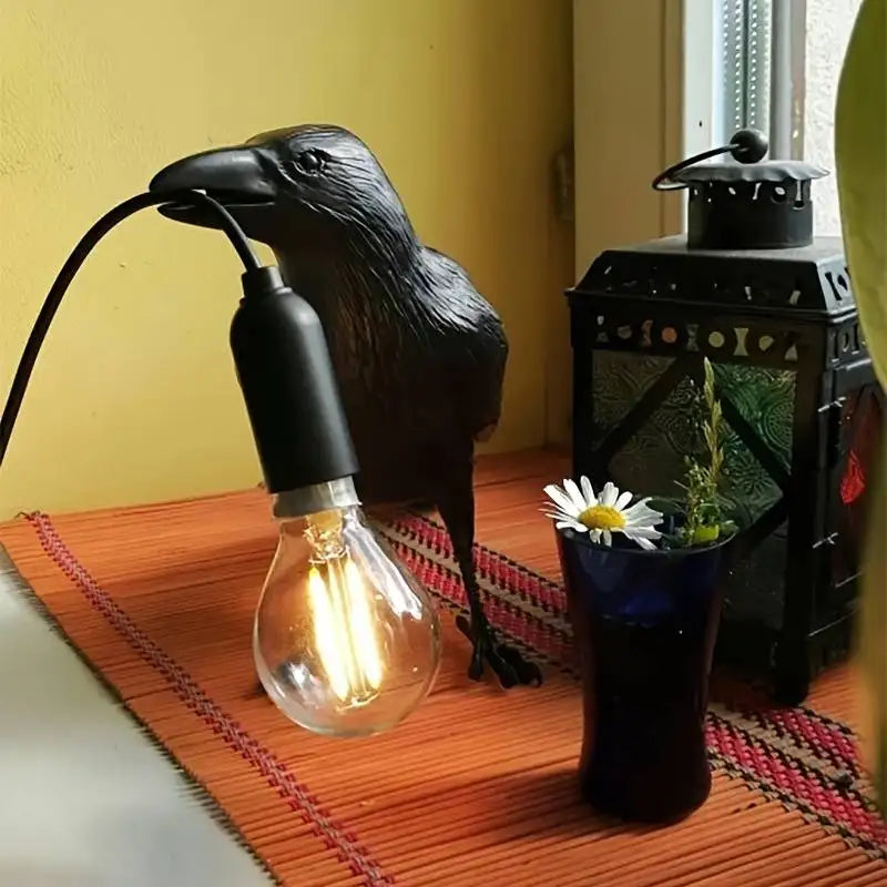 Gothic Style Raven Table Lamp