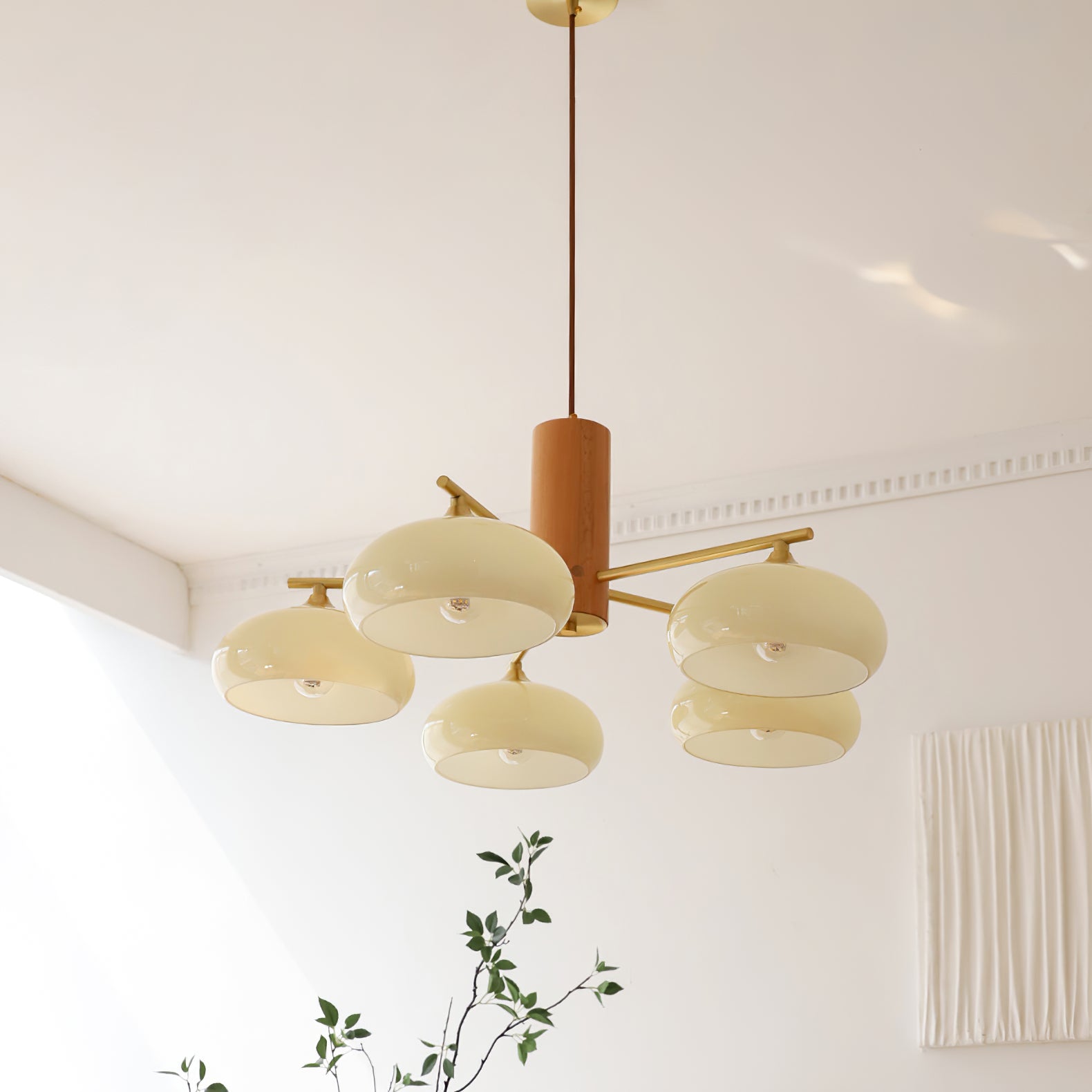 Modern Elliptical Persimmon Chandelier – Ceiling Light Fixture