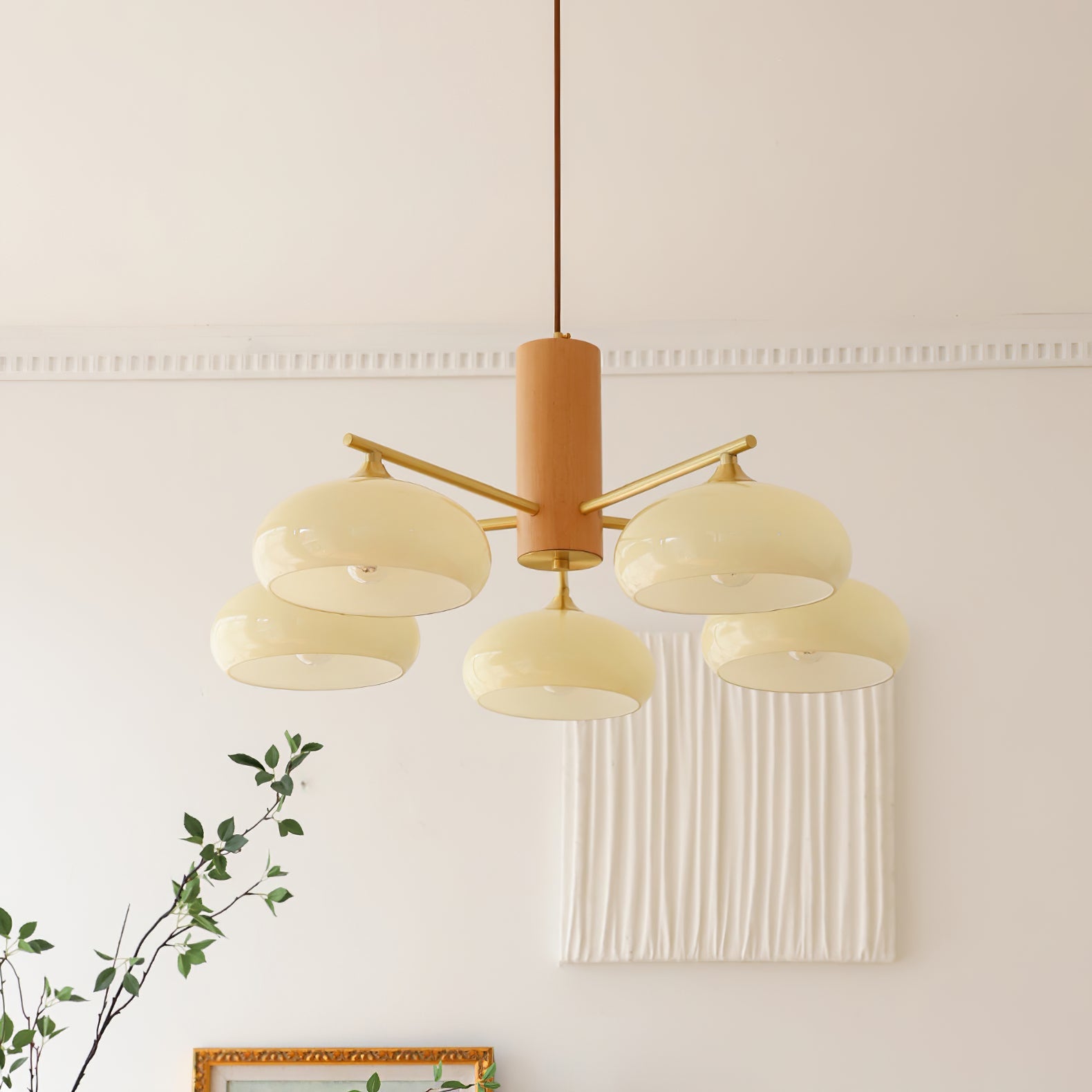 Modern Elliptical Persimmon Chandelier – Ceiling Light Fixture