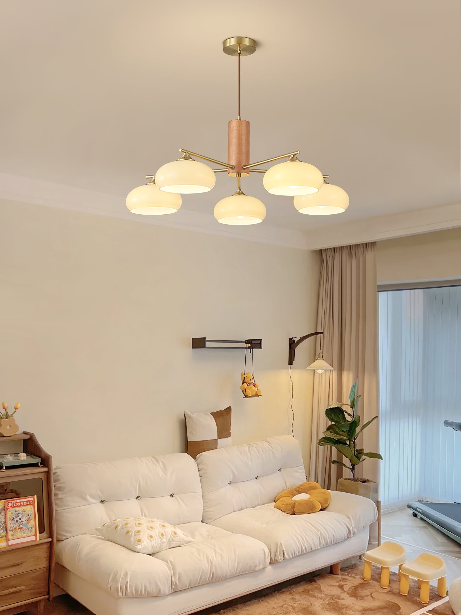 Modern Elliptical Persimmon Chandelier – Ceiling Light Fixture