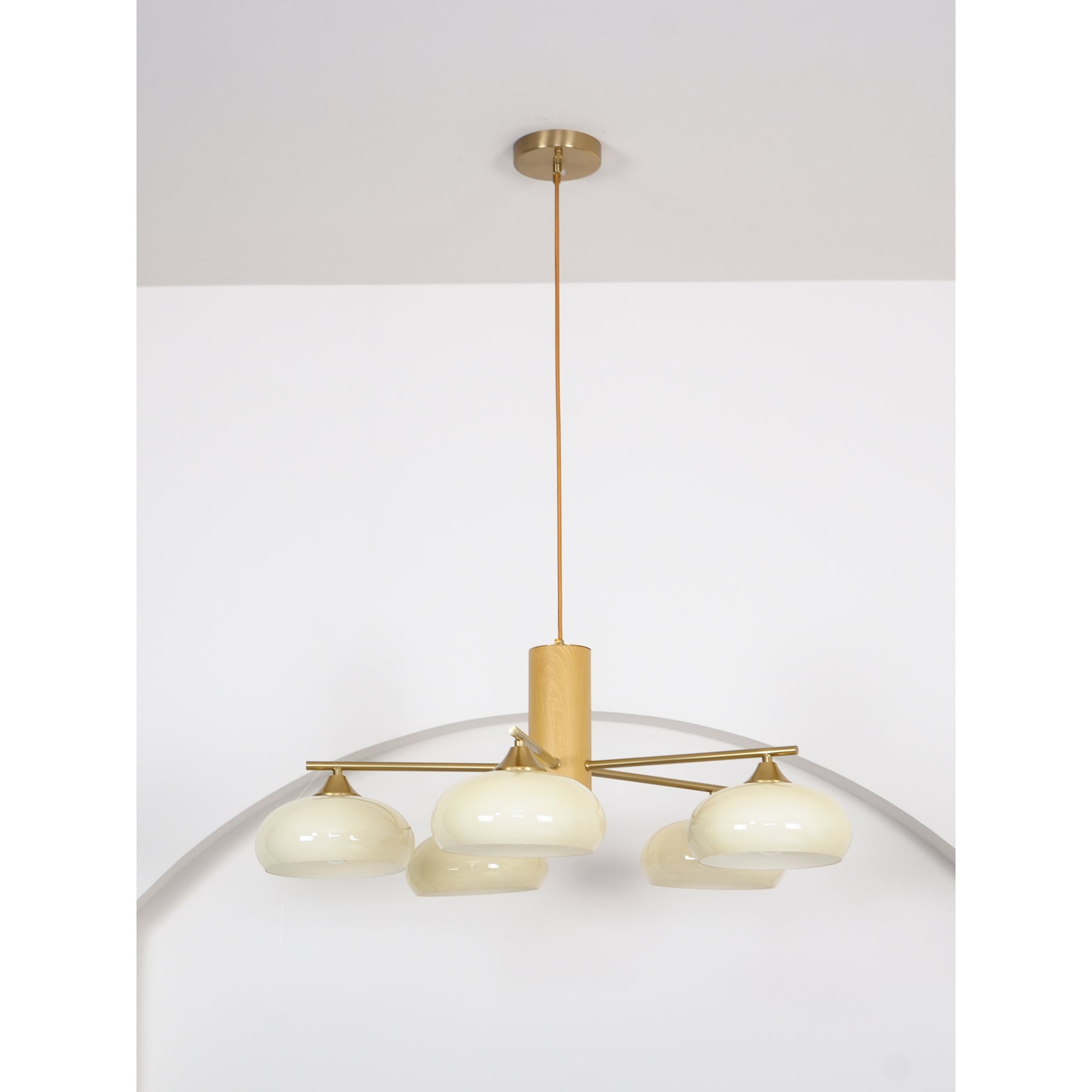 Modern Elliptical Persimmon Chandelier – Ceiling Light Fixture