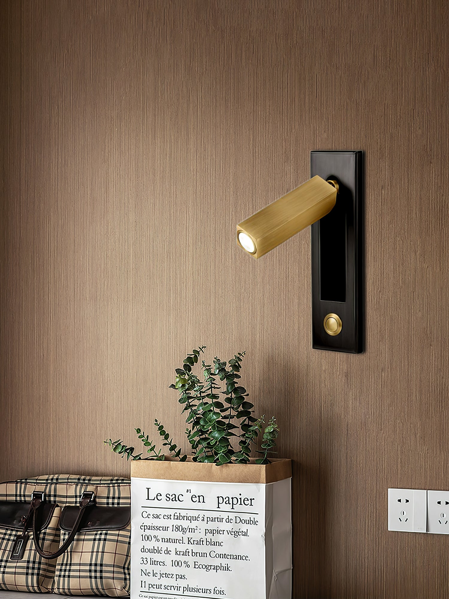 Modern Built-In Bedside Wall Sconce with LED Light