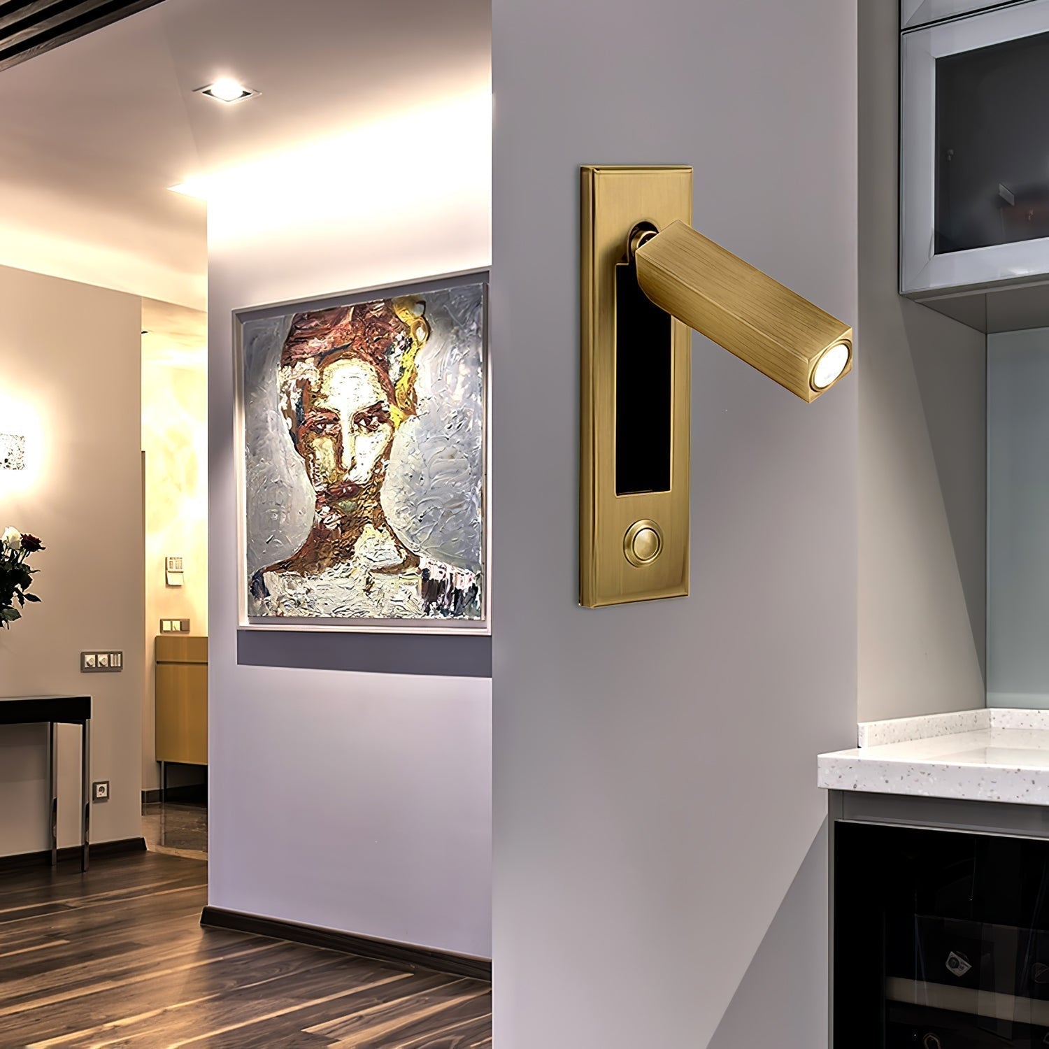 Modern Built-In Bedside Wall Sconce with LED Light