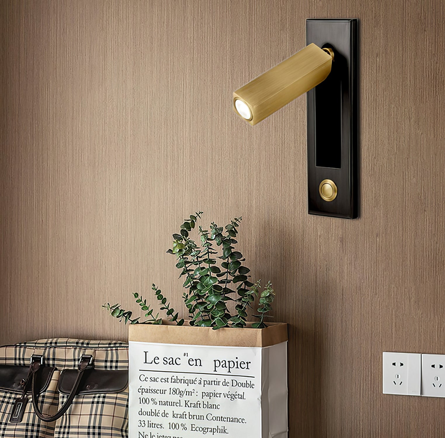 Modern Built-In Bedside Wall Sconce with LED Light