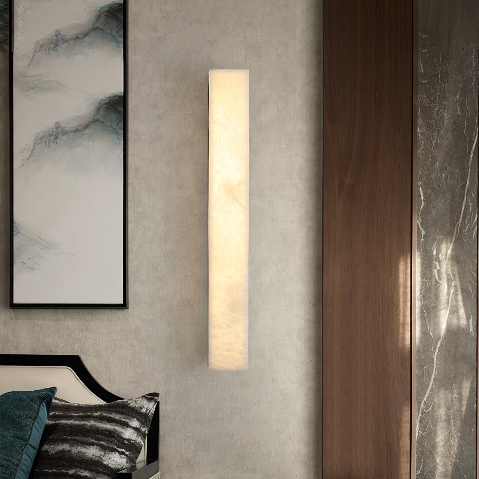 Minimalist Alabaster Wall Lamp – Slim Rectangular Design