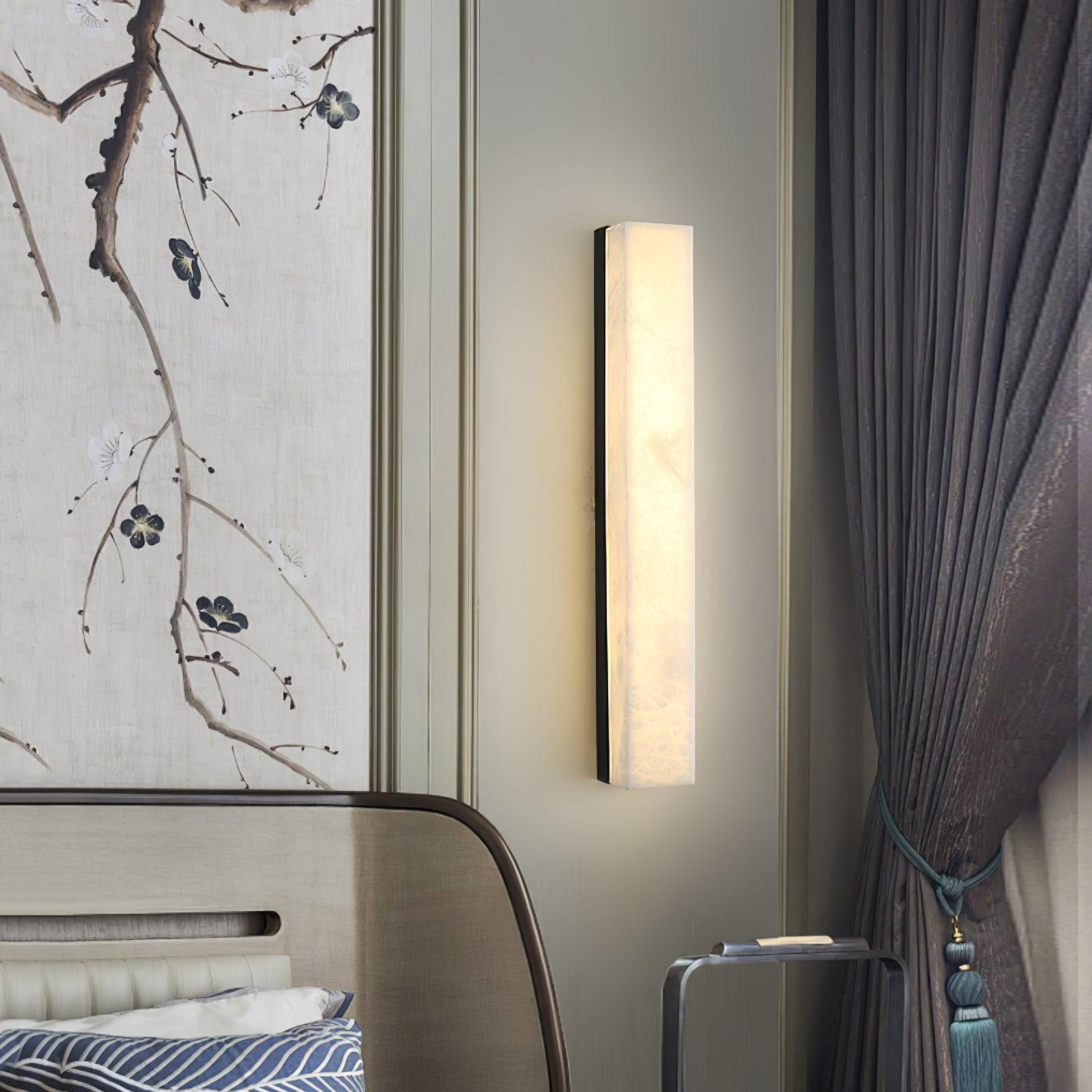 Minimalist Alabaster Wall Lamp – Slim Rectangular Design