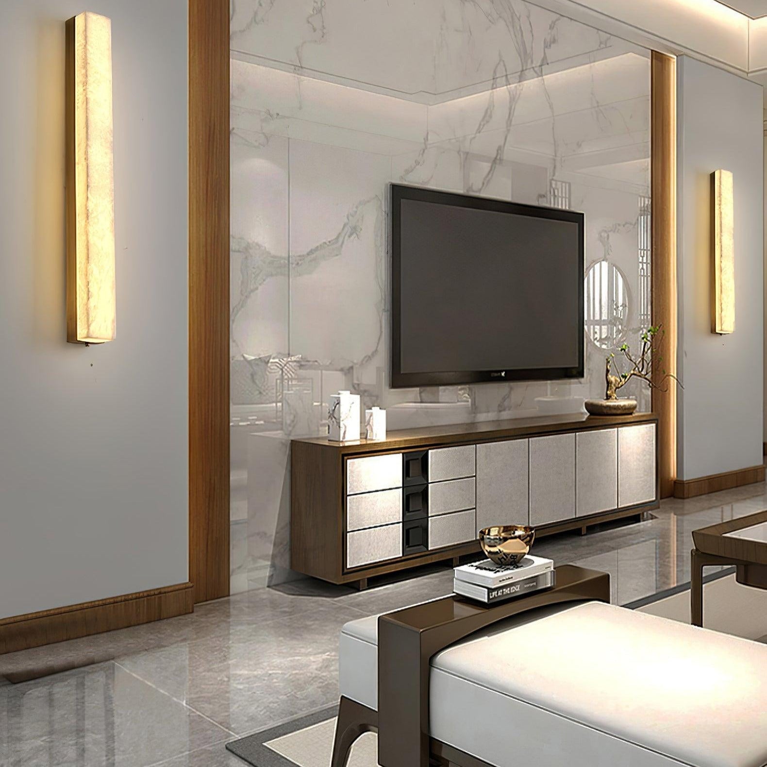 Modern Alabaster Wall Light – Slim Linear Design
