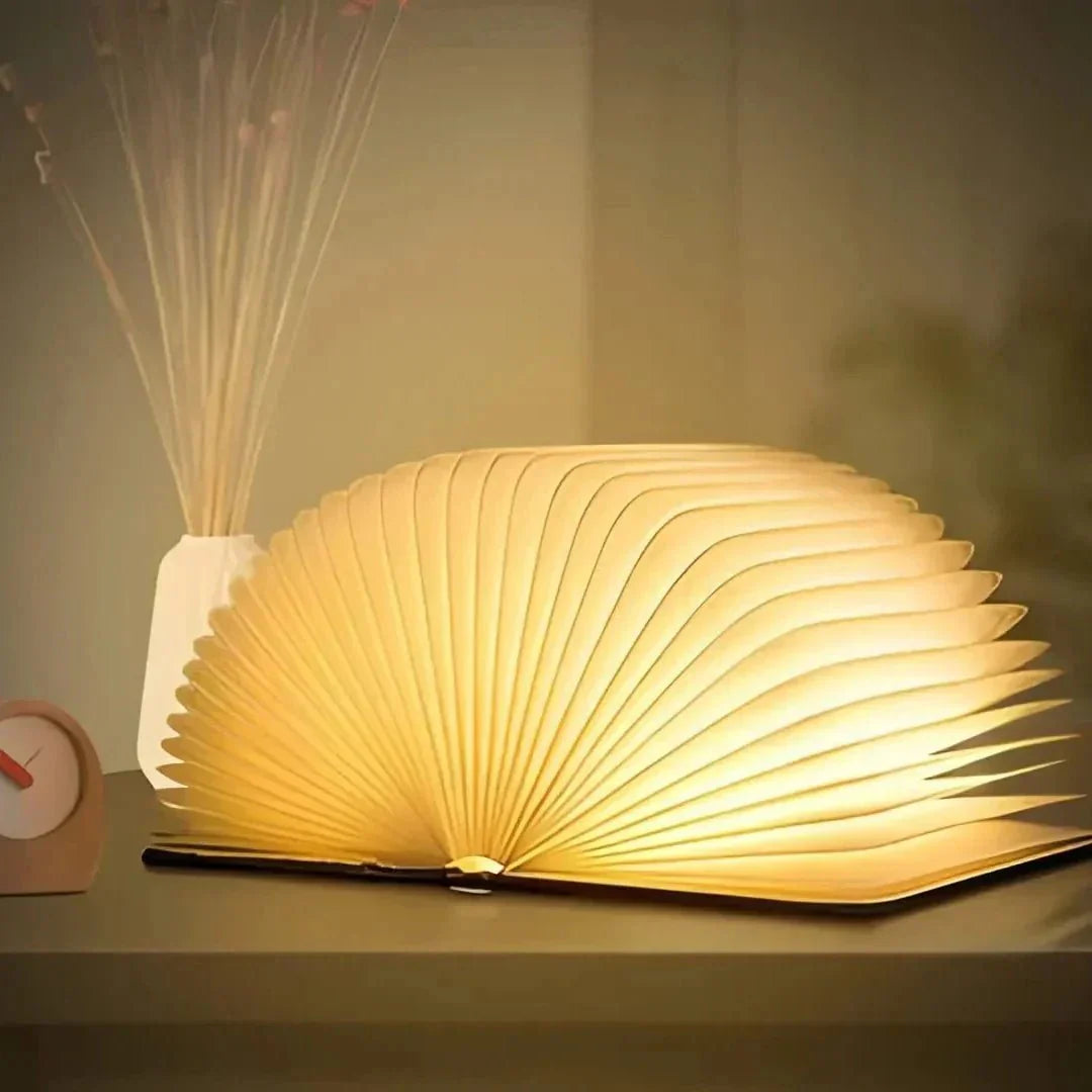 Wooden Enchanted Book Desk Lamp | Table Lamp