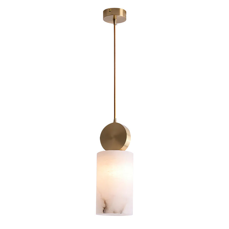 Alabaster Pendant Light – Modern Brass Ceiling Fixture