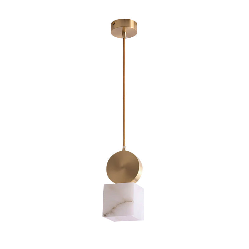 Alabaster Pendant Light – Modern Brass Ceiling Fixture