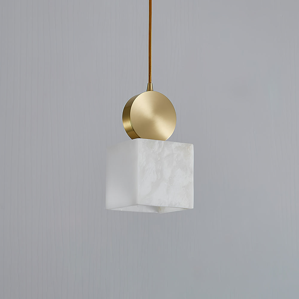Alabaster Pendant Light – Modern Brass Ceiling Fixture