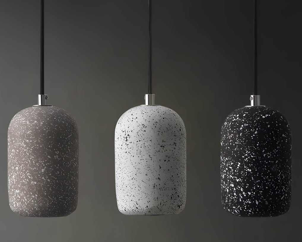 Cement-Finished Metal Pendant Light