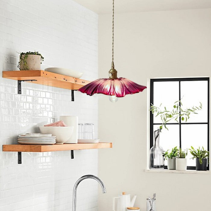 Glass Pendant Lamp | Floral Design | Ceiling Light