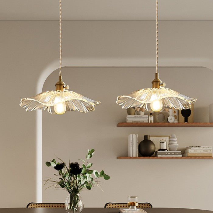 Glass Pendant Lamp | Floral Design | Ceiling Light