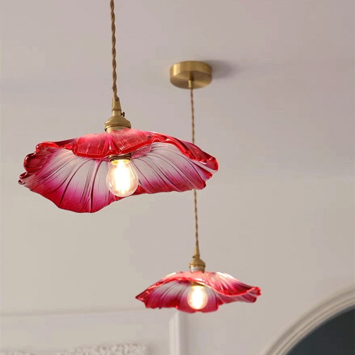 Glass Pendant Lamp | Floral Design | Ceiling Light
