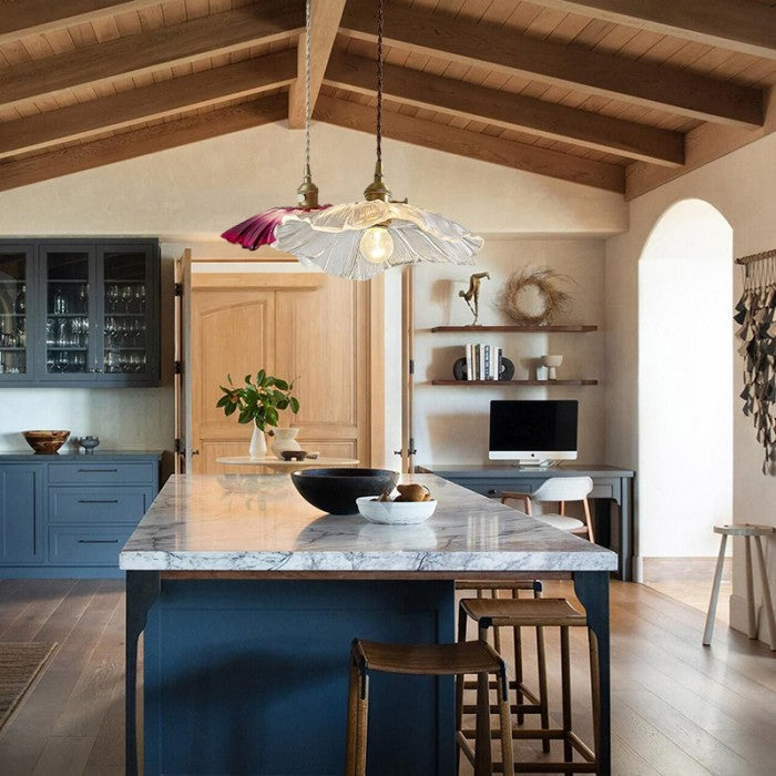 Glass Pendant Lamp | Floral Design | Ceiling Light