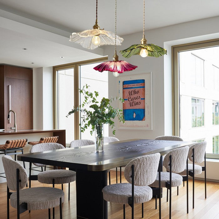 Glass Pendant Lamp | Floral Design | Ceiling Light