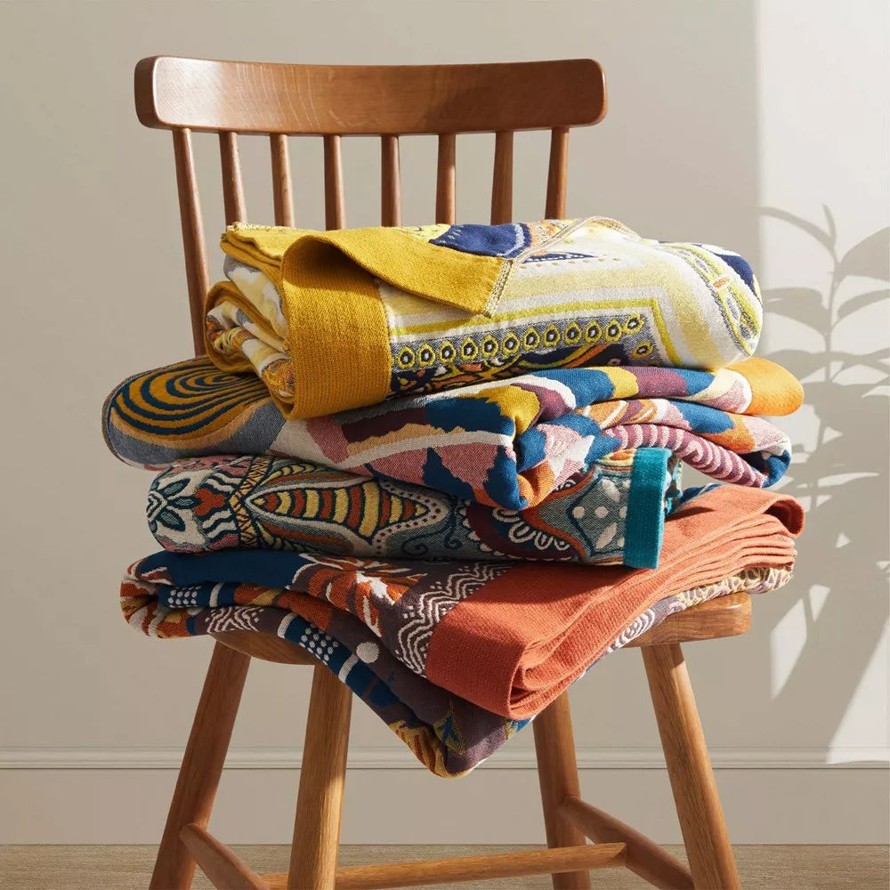 Nordic Sunburst Cotton Throw Blanket